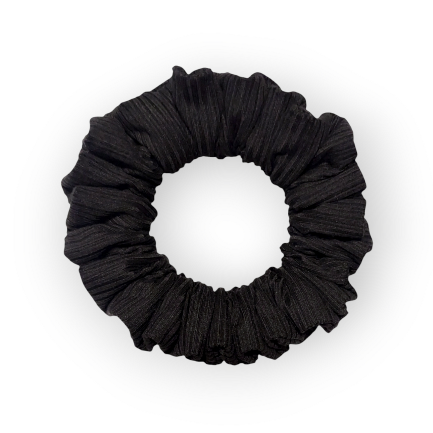Black Rib Scrunchie