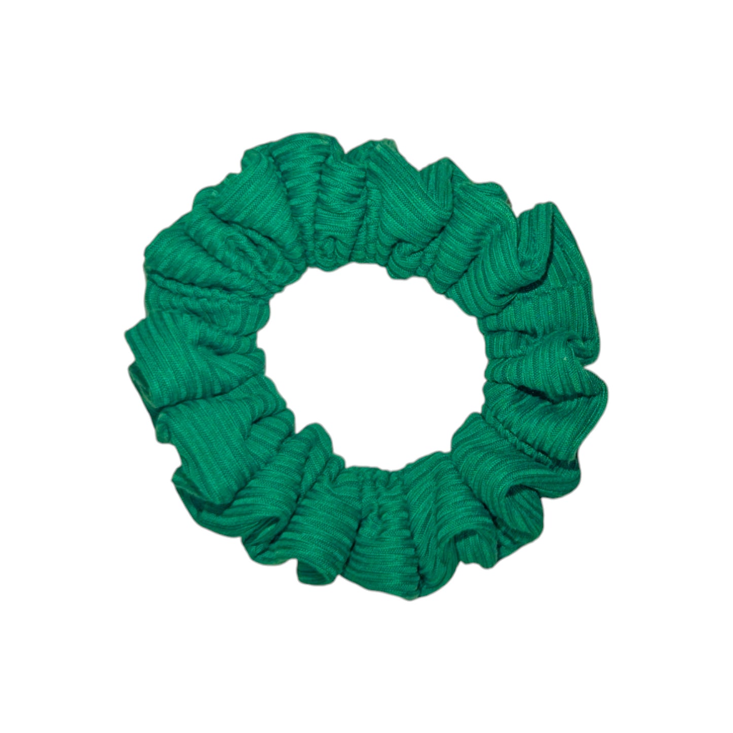 Green Rib Scrunchie