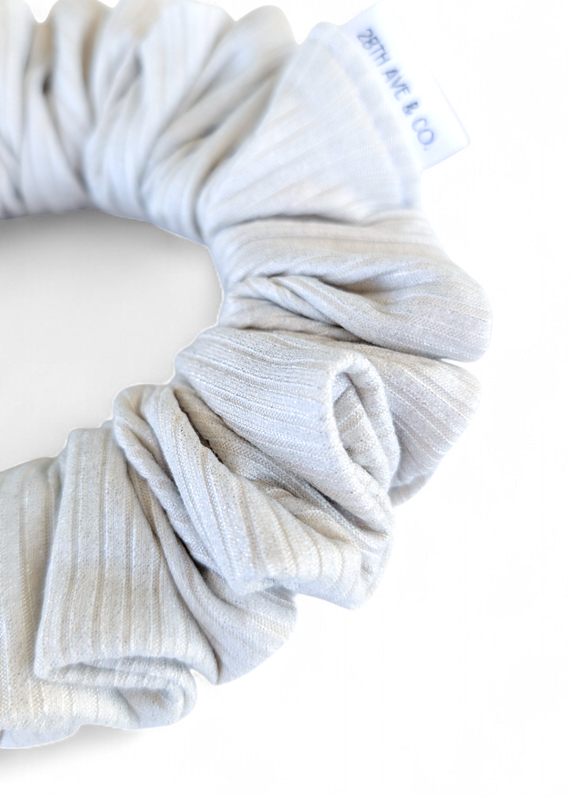 Shimmer White Scrunchie