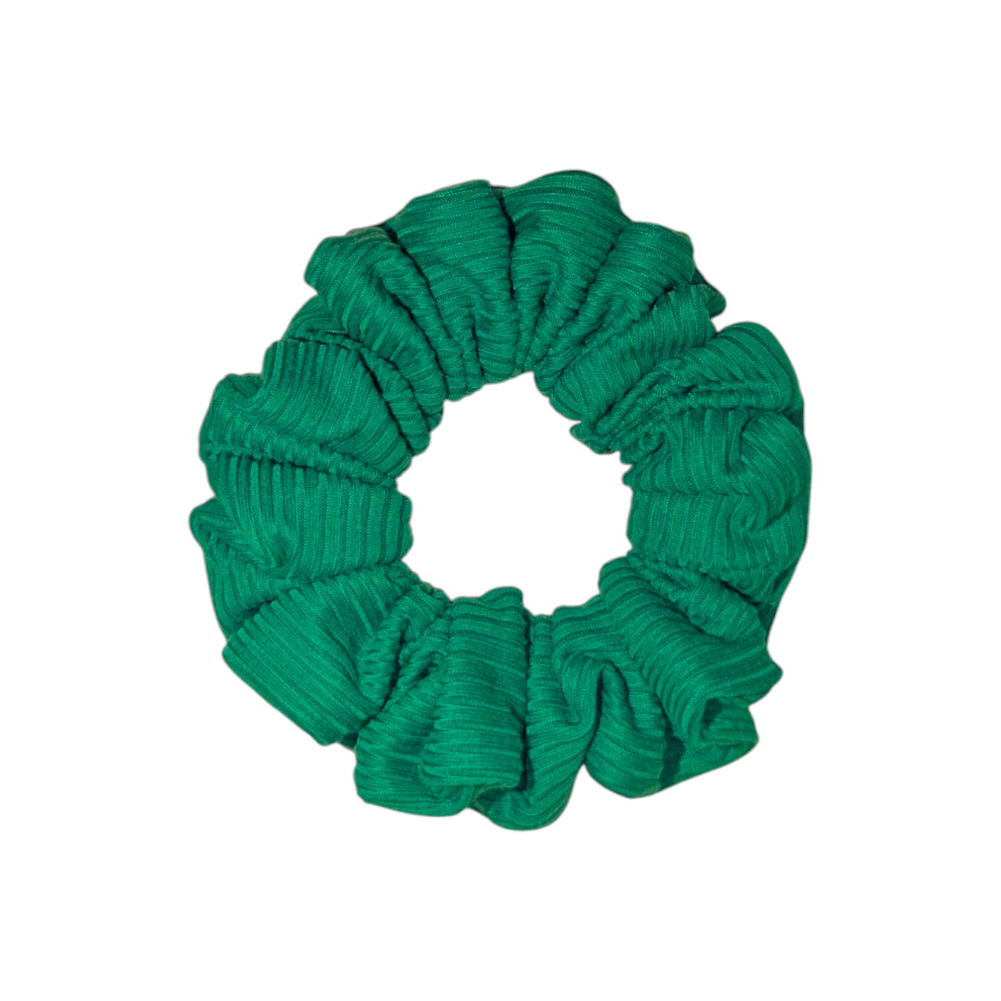 Green Rib Scrunchie