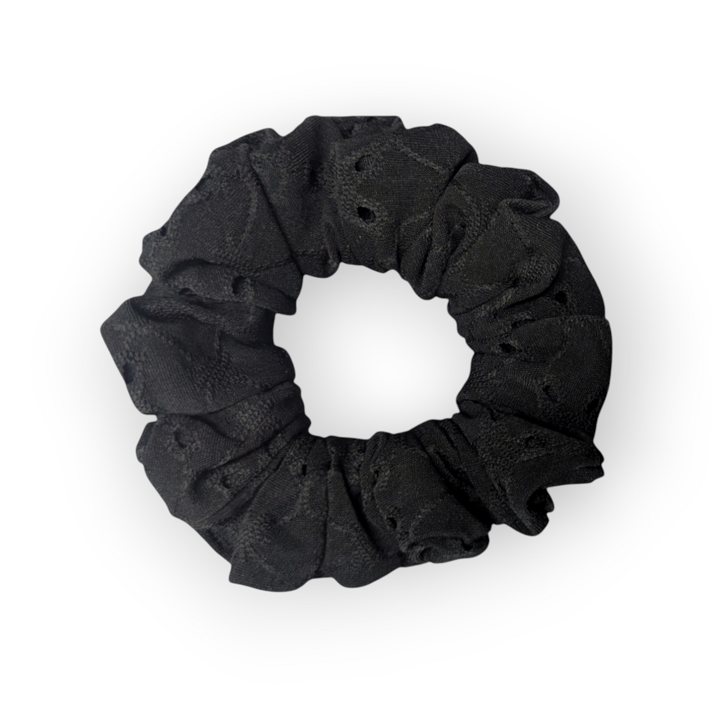 Black Eyelet Scrunchie