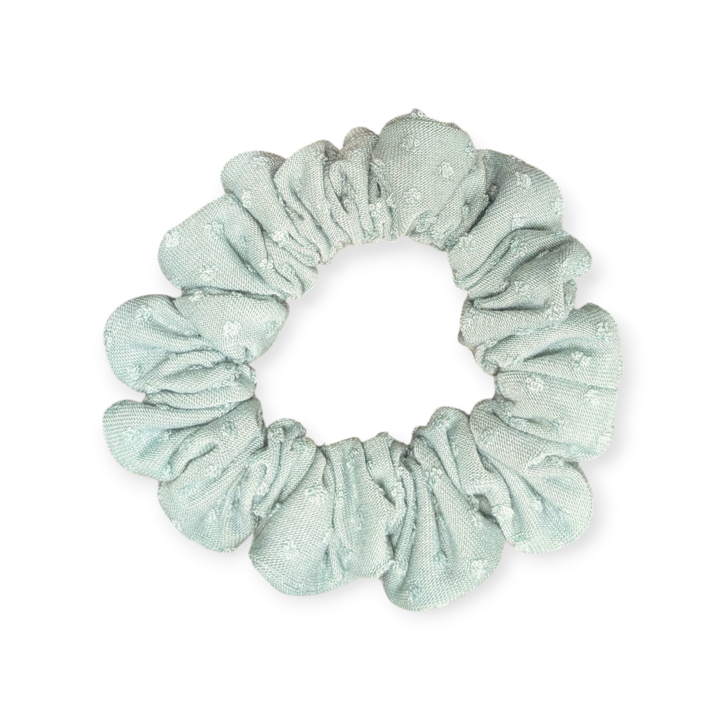 Sage Swiss Dot Scrunchie