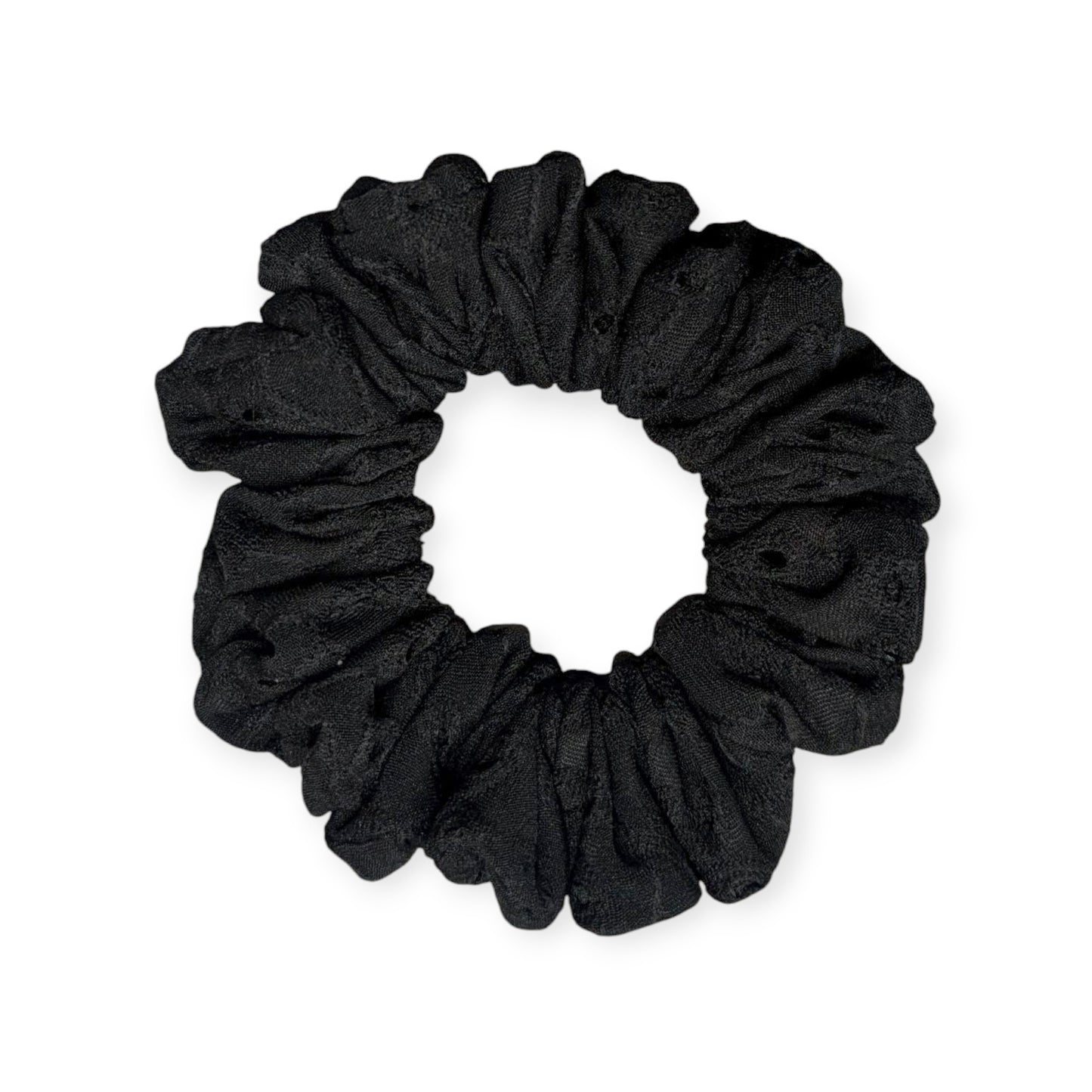 Black Eyelet Scrunchie