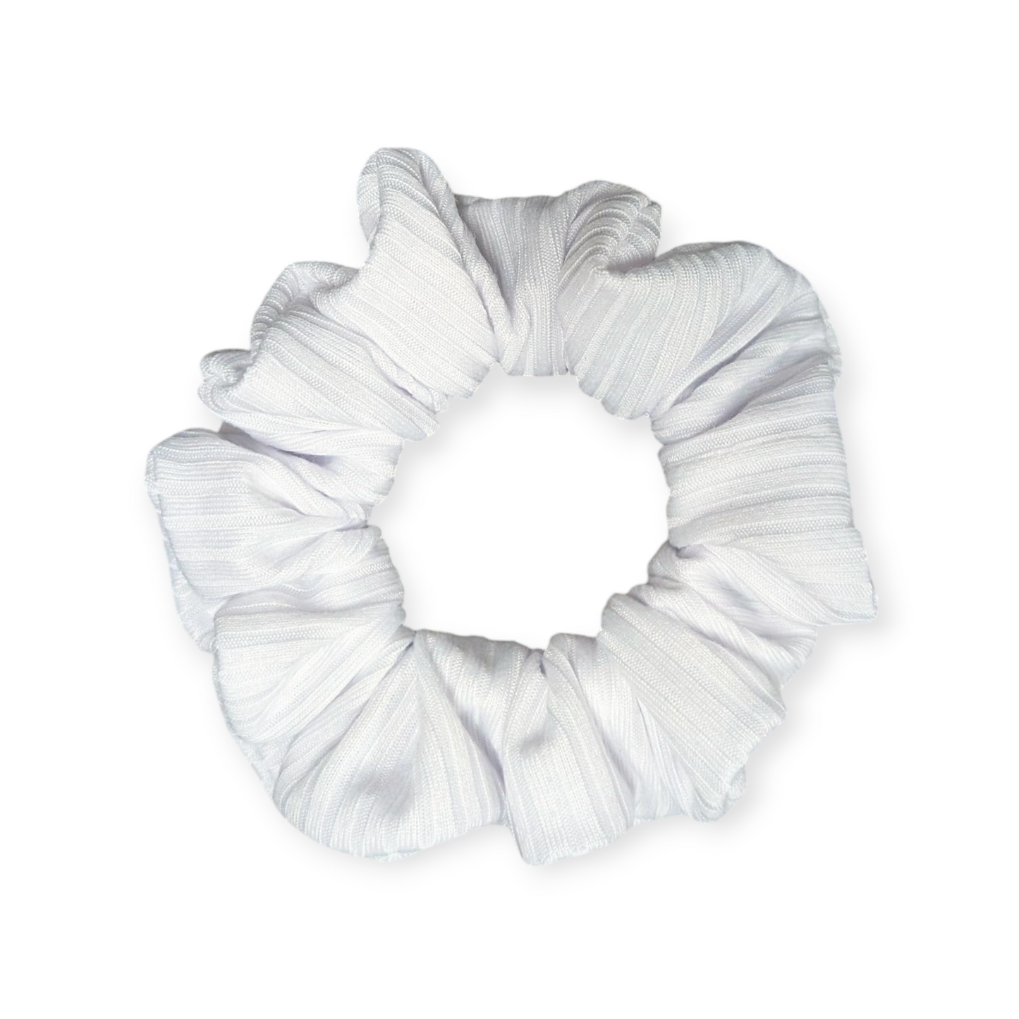 White Rib Scrunchie