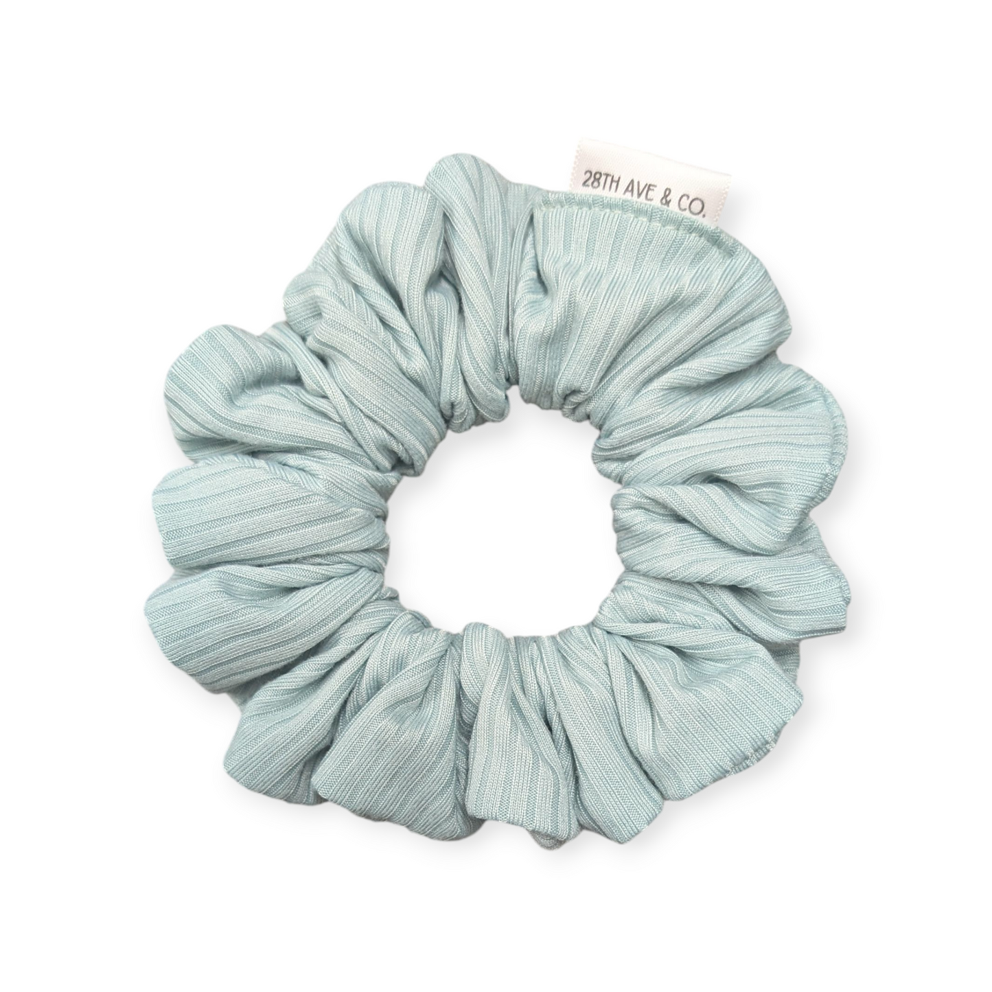 Dusty Blue Rib Scrunchie