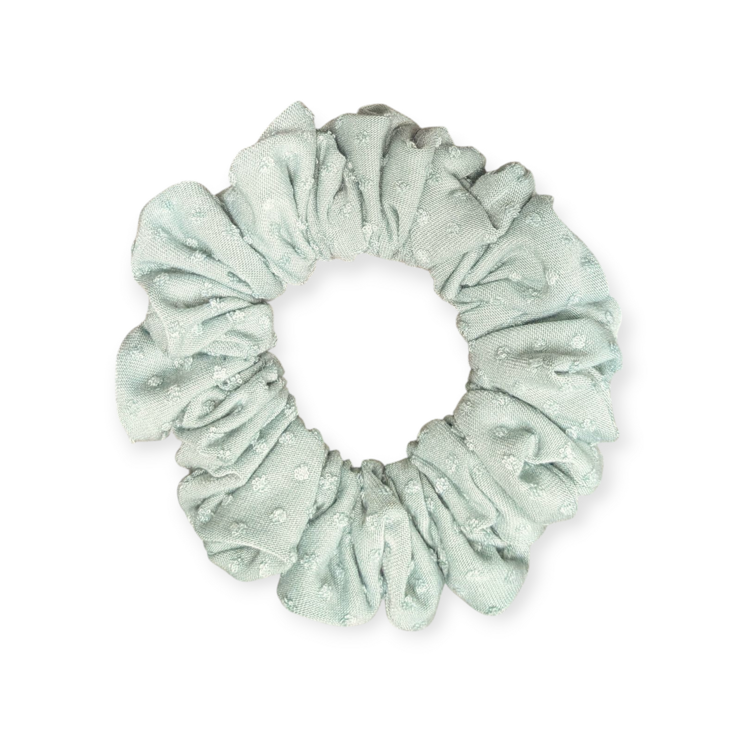 Sage Swiss Dot Scrunchie