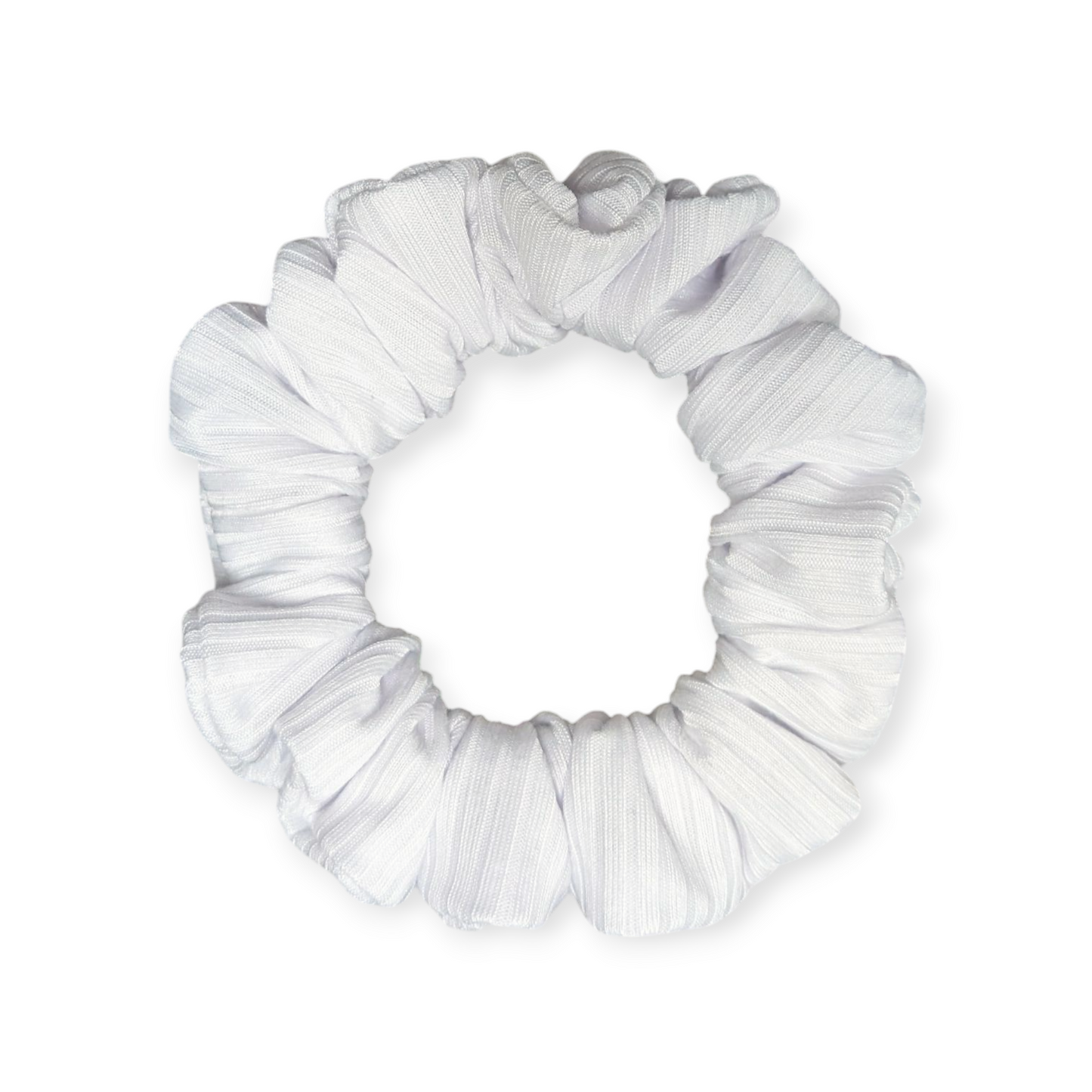 White Rib Scrunchie