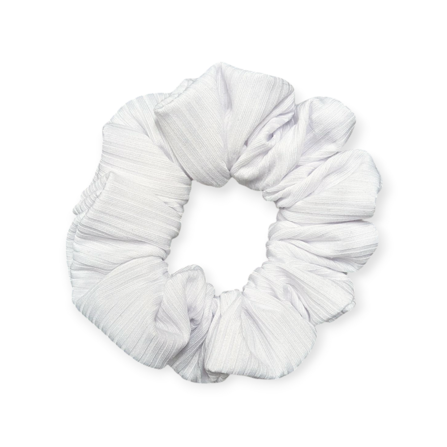 White Rib Scrunchie