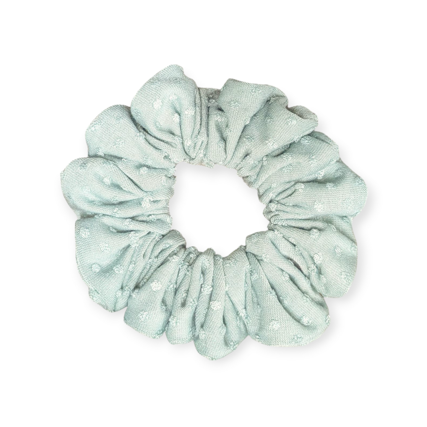 Sage Swiss Dot Scrunchie