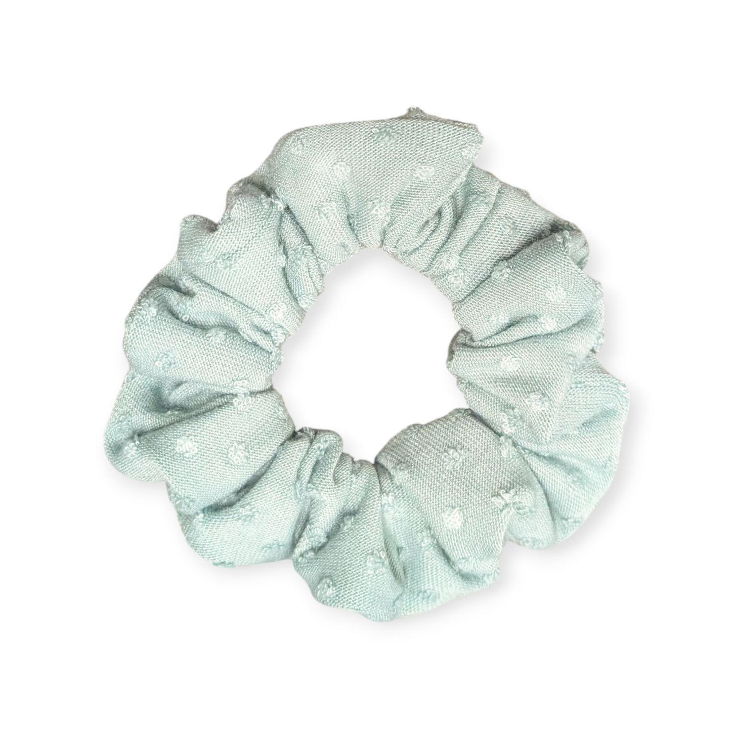 Sage Swiss Dot Scrunchie