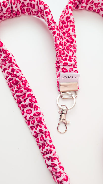 Pink Leopard Lanyard