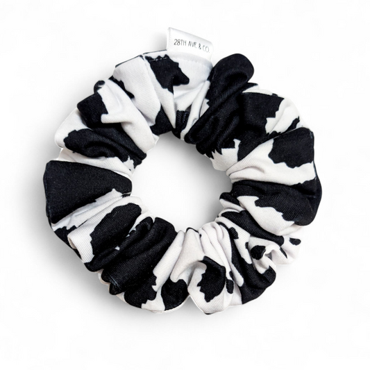 Black Cow Hide Scrunchie