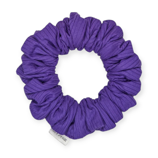 Purple Rib Scrunchie