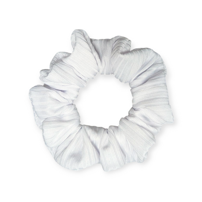 White Rib Scrunchie