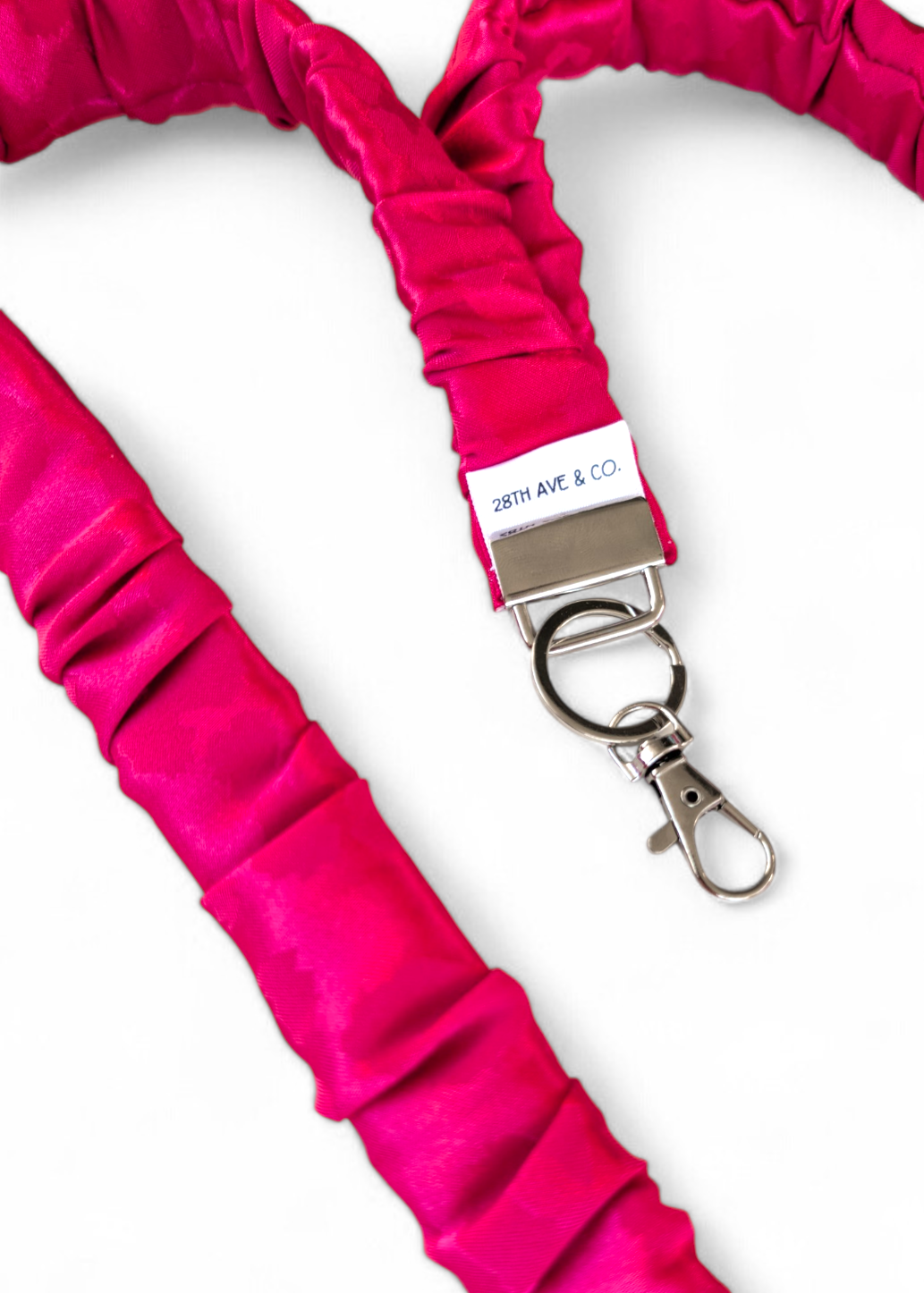 Pink Leopard Satin Lanyard