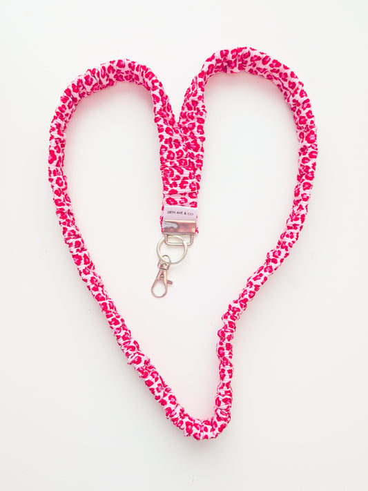 Pink Leopard Lanyard