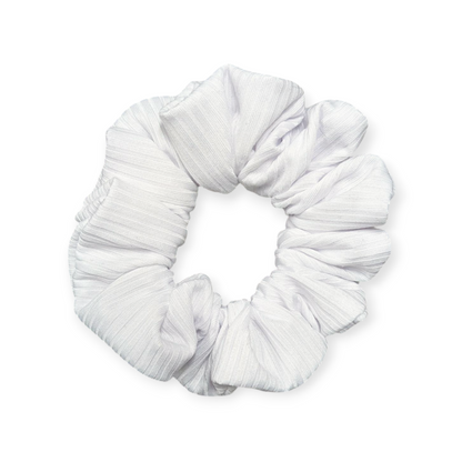 White Rib Scrunchie