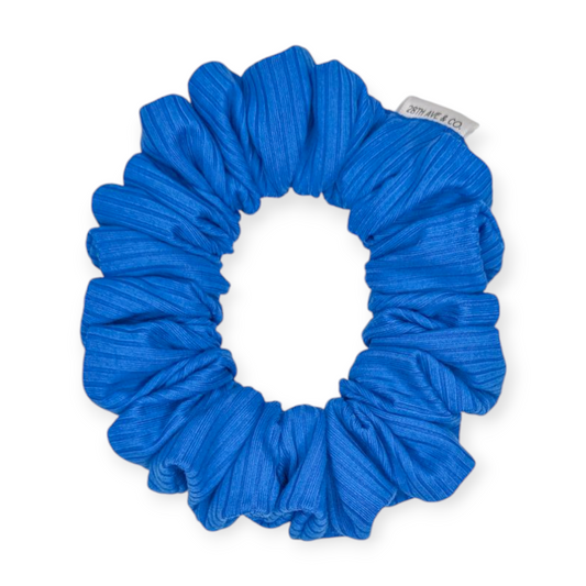 Ocean Blue Rib Scrunchie