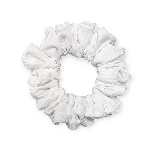 White Rib Scrunchie