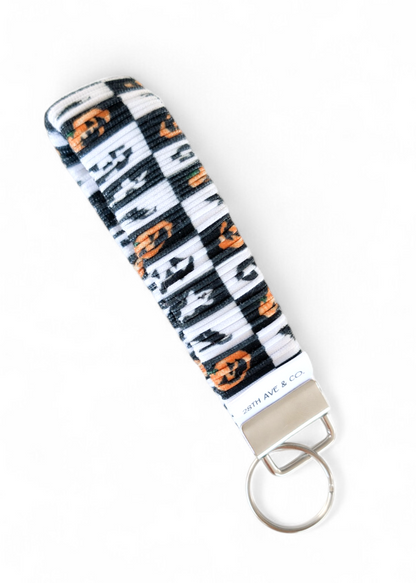 Spooky Checkered Wristlet