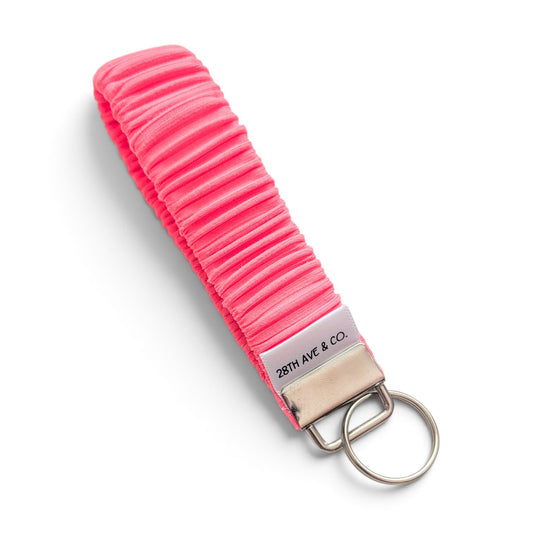 Neon Coral Wristlet